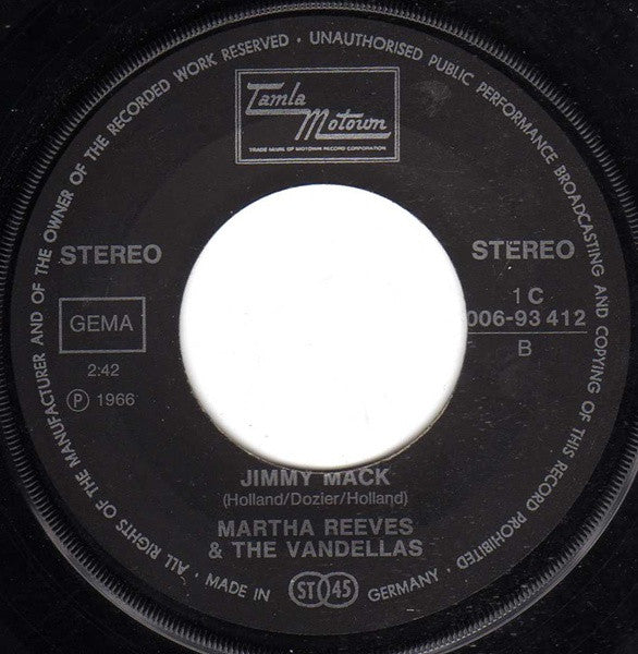 Martha Reeves & The Vandellas : Dancing In The Street / Jimmy Mack (7", Single)