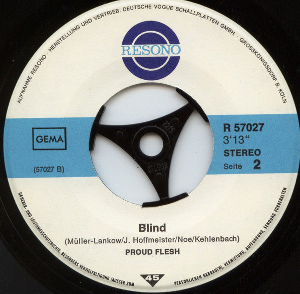 Proud Flesh : Devil Flight / Blind (7", Single)