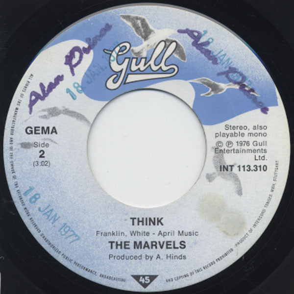 The Marvels : Take Good Care Of You For Me / Think (7")