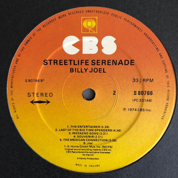 Billy Joel : Streetlife Serenade (LP, Album)