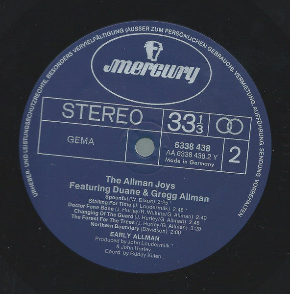 The Allman Joys Featuring Duane & Gregg* : Early Allman (LP)