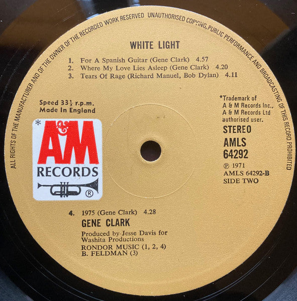 Gene Clark : White Light (LP, Album, RP, Tra)