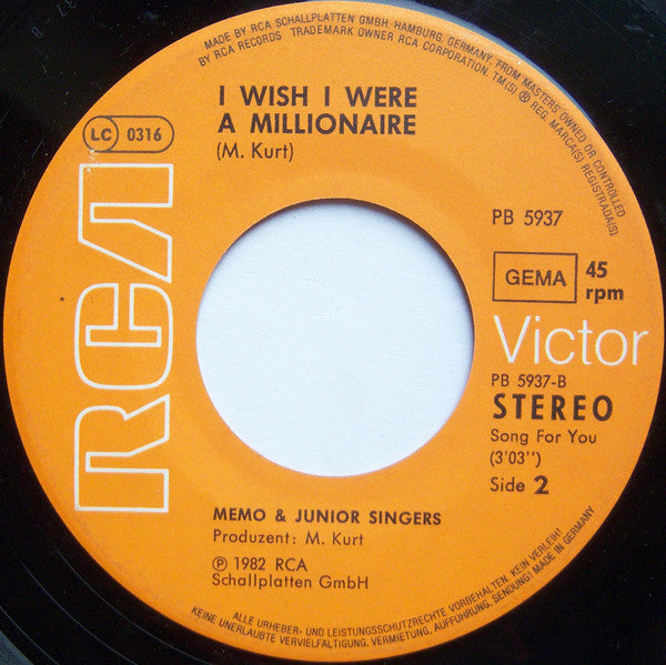 Memo (4) & Junior Singers : Ich Wär' So Gern Ein Millionär (7", Single)