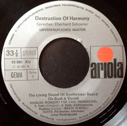 Eberhard Schoener : Destruction Of Harmony (7", Promo)
