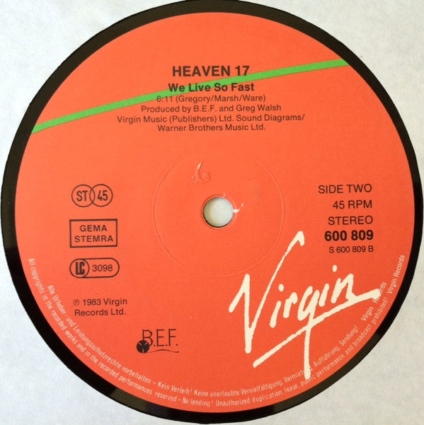 Heaven 17 : Temptation (Special Dance Mixes) (12")