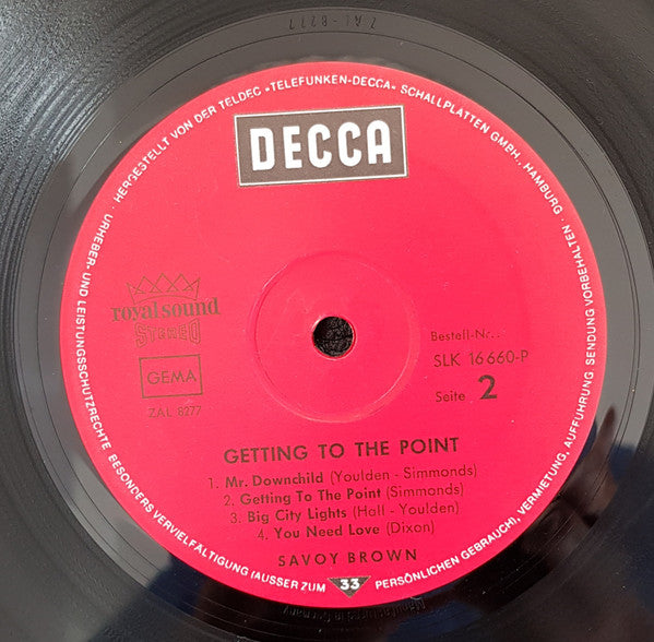 Savoy Brown : Getting To The Point (LP, Album)