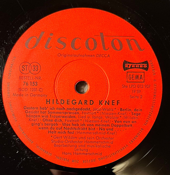 Hildegard Knef : Hildegard Knef (LP, Comp)