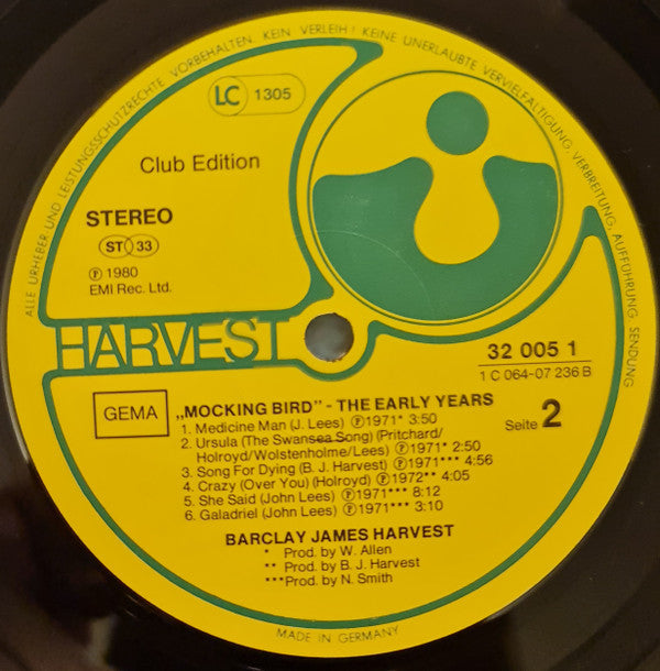 Barclay James Harvest : Mocking Bird - The Early Years (LP, Comp, Club)