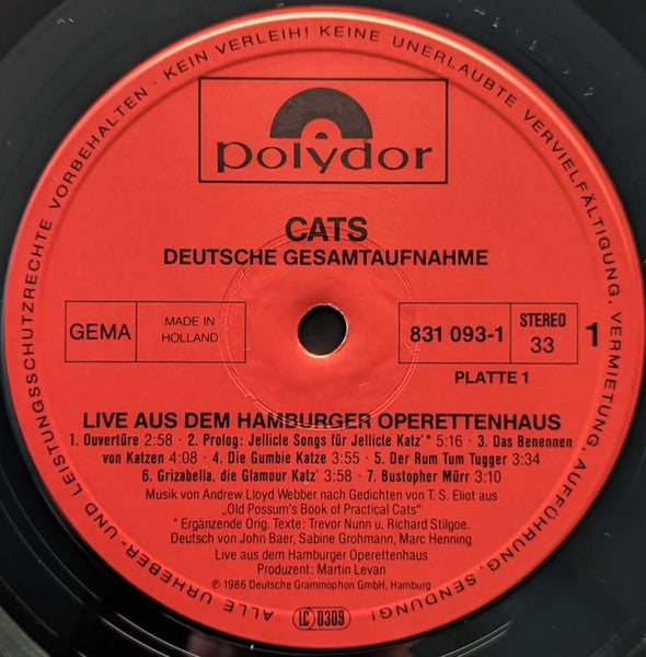 Andrew Lloyd Webber : Cats - (Live) Aus Dem Hamburger Operettenhaus (2xLP, Gat)