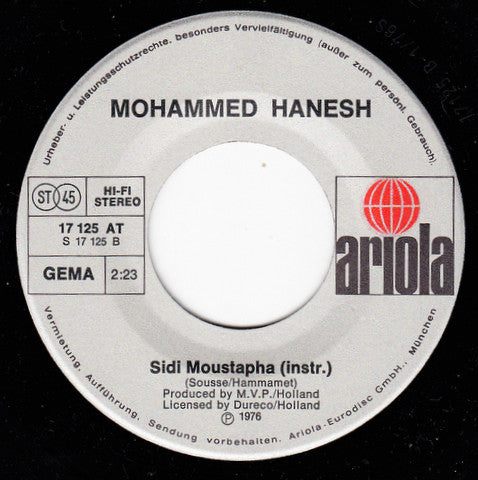 Mohammed Hanesh : Sidi Moustapha Part 1 & 2 (7", Single)