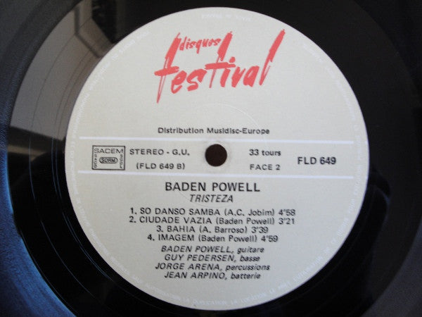 Baden Powell : 1976 - Tristeza (LP, Album, RE)