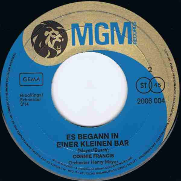 Connie Francis : Ich Zähl Die Stunden / Es Begann In Einer Kleinen Bar (7", Single)