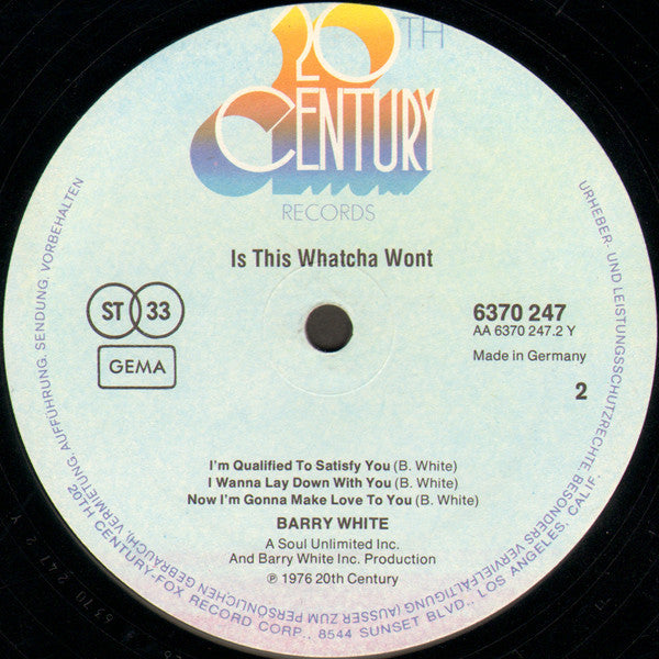 Barry White : Is This Whatcha Wont? (LP, Album)
