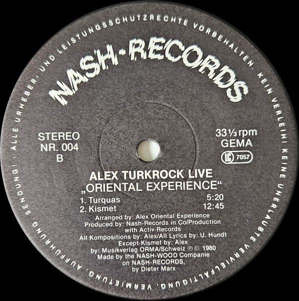 Alex Oriental Experience : Live! (LP, Album)