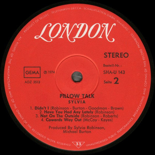 Sylvia* : Pillow Talk (LP, Album)
