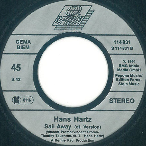 Hans Hartz : Sail Away (7", Single)