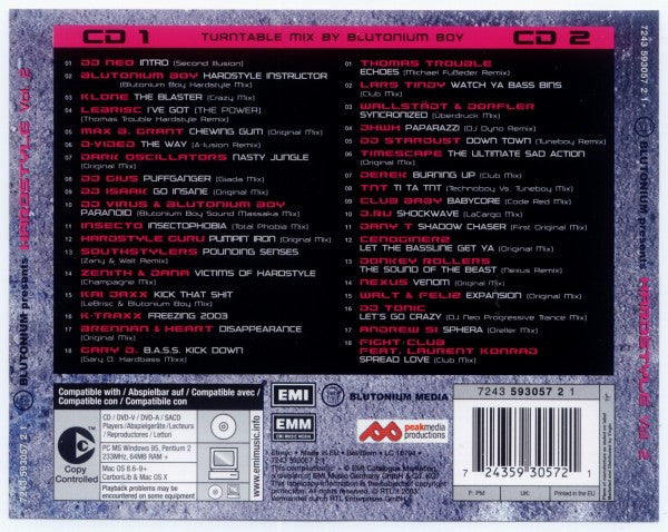 Various : Blutonium Presents Hardstyle Vol. 2 (2xCD, Mixed)