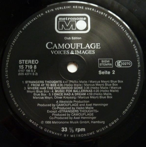 Camouflage : Voices & Images (LP, Album, Club)