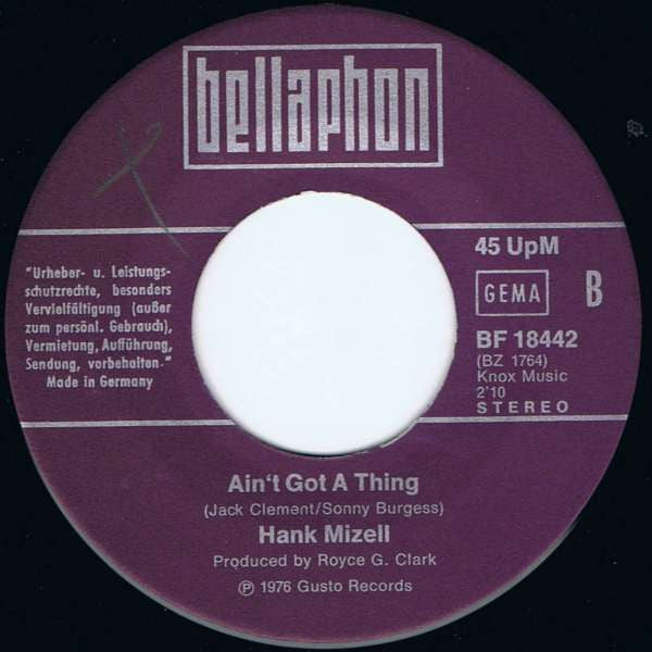 Hank Mizell : Kangaroo Rock (7", Single)