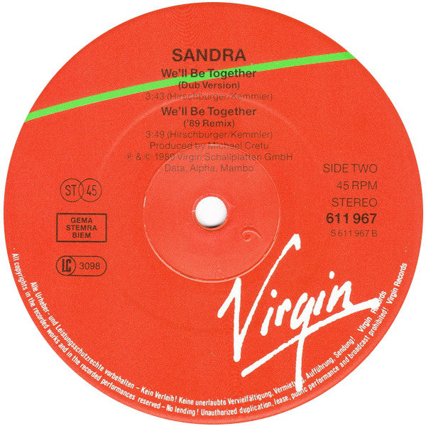 Sandra : We'll Be Together ('89 Remix) (12", Single, Rou)