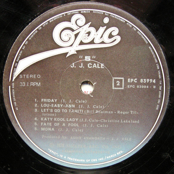 J.J. Cale : 5 (LP, Album, Mis)