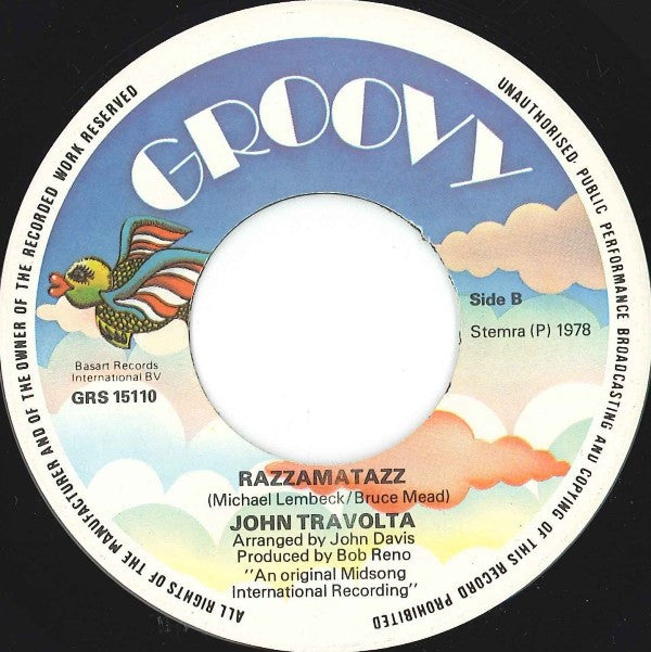 John Travolta : Greased Lightnin' (7", Single)