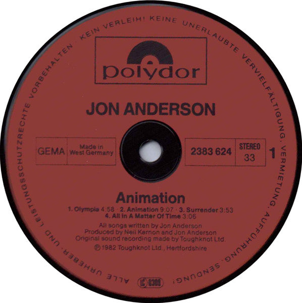 Jon Anderson : Animation (LP, Album)