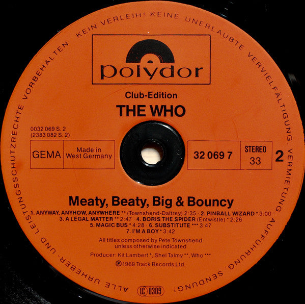 The Who : Meaty Beaty Big And Bouncy (LP, Comp, Club, RE)