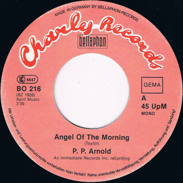 P. P. Arnold* : Angel Of The Morning / The First Cut Is The Deepest (7", Single, Mono)