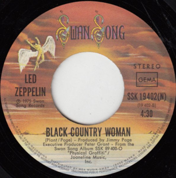 Led Zeppelin : Trampled Under Foot / Black Country Woman (7", Single)