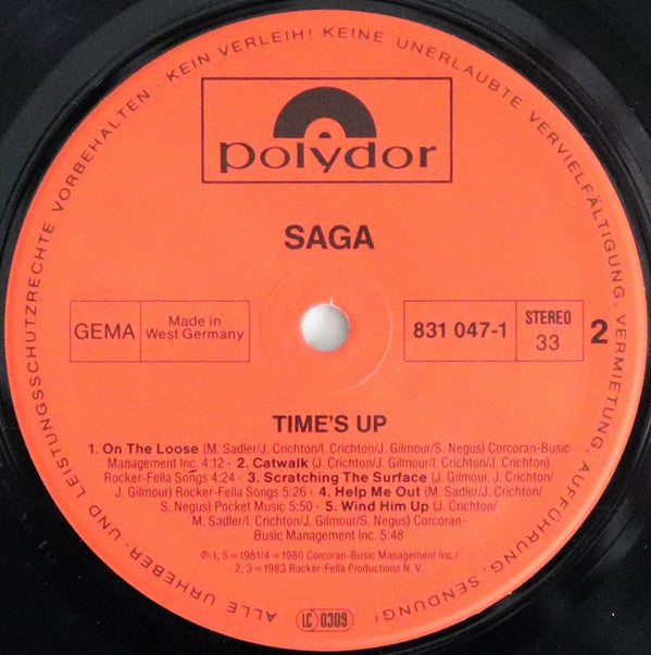 Saga (3) : Time's Up (LP, Comp)