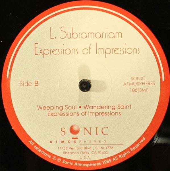 L. Subramaniam : Expressions Of Impressions (LP)