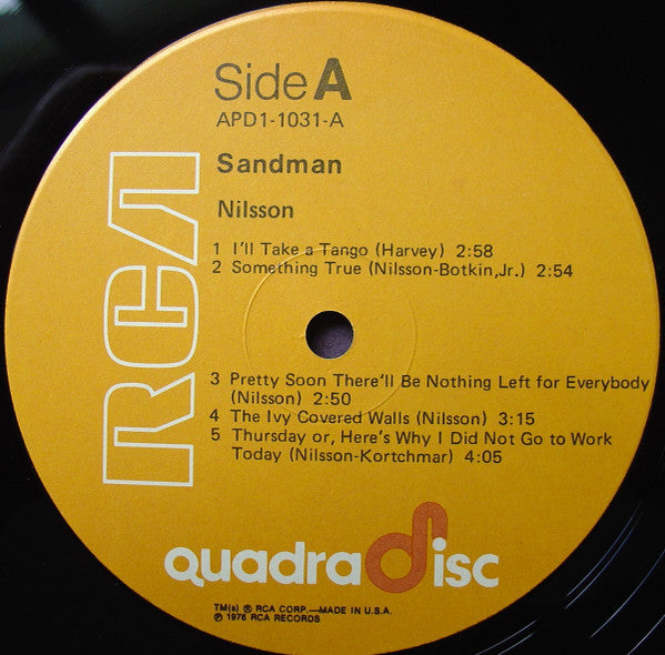 Nilsson* : Sandman (LP, Album, Quad)