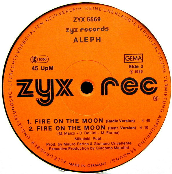 Aleph : Fire On The Moon (12", Red)