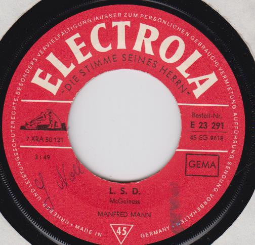 Manfred Mann : Hi Lili, Hi Lo / L.S.D. (7", Single)