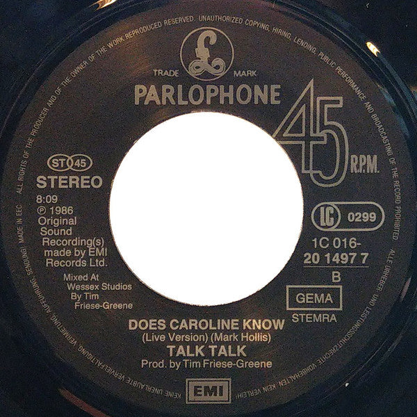 Talk Talk : I Don't Believe In You (7", Single)