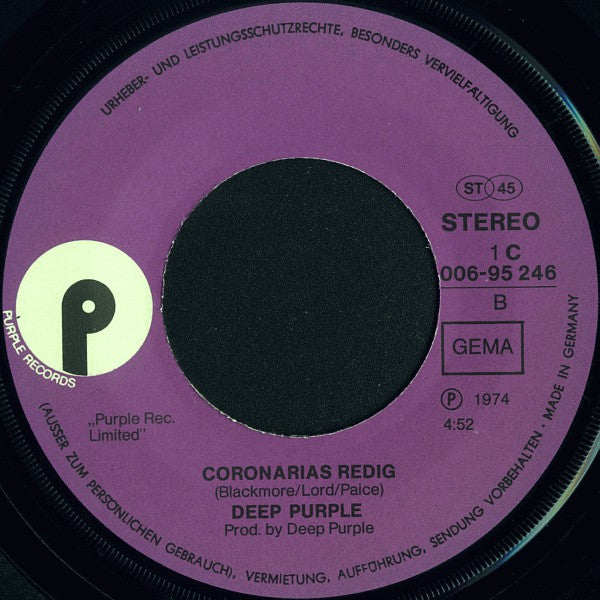 Deep Purple : Might Just Take Your Life (7", Single)