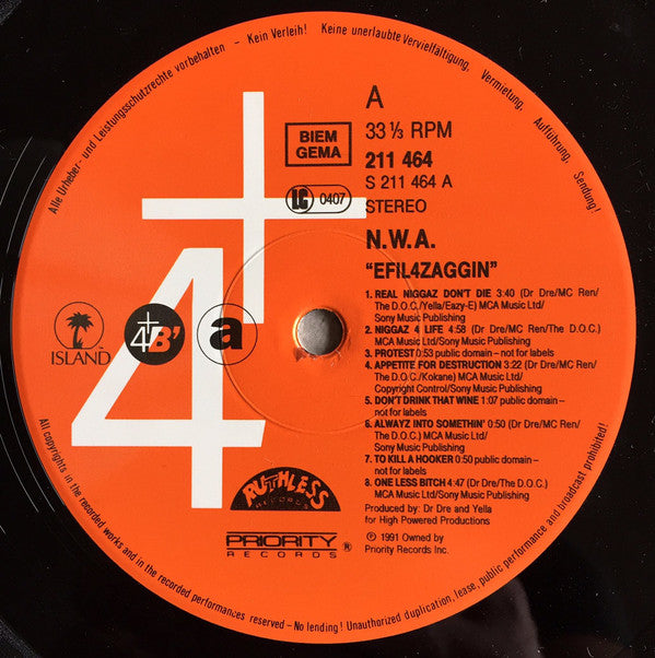 N.W.A. : Efil4zaggin (LP, Album)
