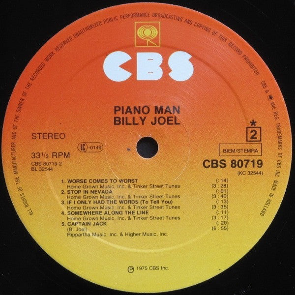 Billy Joel : Piano Man (LP, Album, RE)