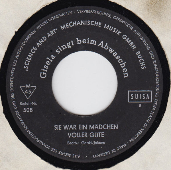 Gisela Jonas : Gisela Singt Beim Abwaschen (7", Single, Mono)
