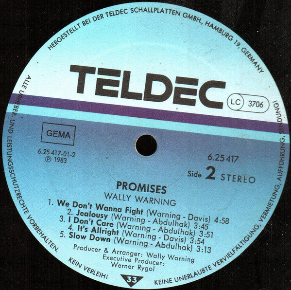 Wally Warning : Promises (LP, Album)