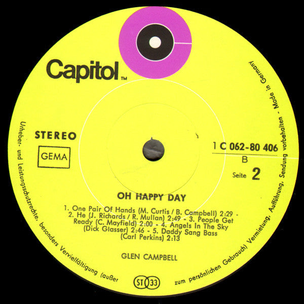 Glen Campbell : Oh Happy Day (LP, Album)