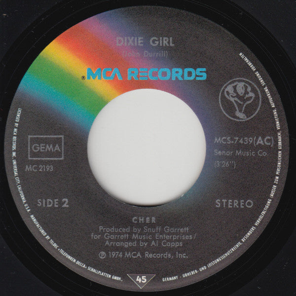 Cher : Train Of Thought / Dixie Girl (7", Single)