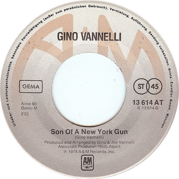 Gino Vannelli : People Gotta Move / Son Of A New York Gun (7", Single)