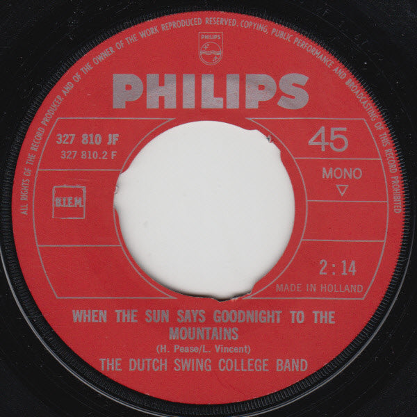 The Dutch Swing College Band : Letkis Jenka / When The Sun Says Goodnight To The Mountains (The French Song) (7", Single, Mono)