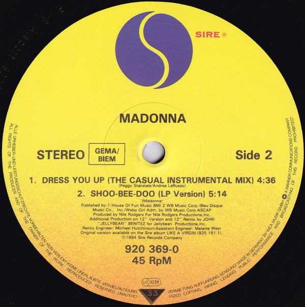 Madonna : Dress You Up (12", Maxi)