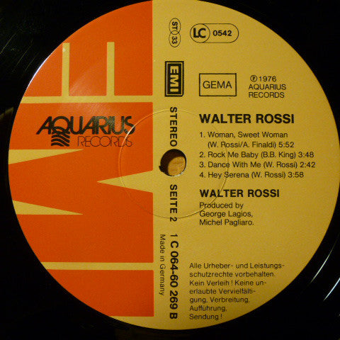 Walter Rossi : Walter Rossi (LP, Album)