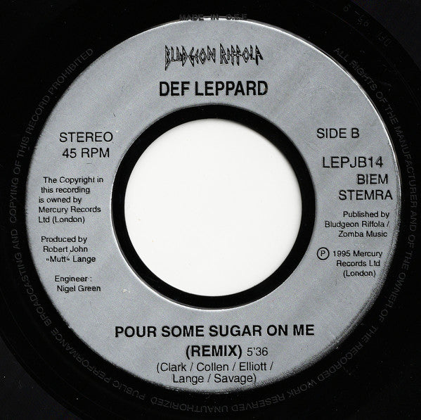 Def Leppard : When Love And Hate Collide (7", Single, Jukebox)