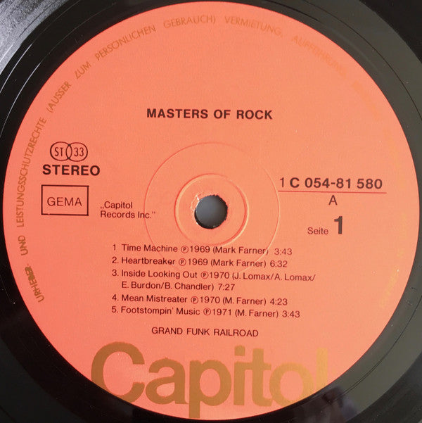 Grand Funk Railroad : Masters Of Rock (LP, Comp)