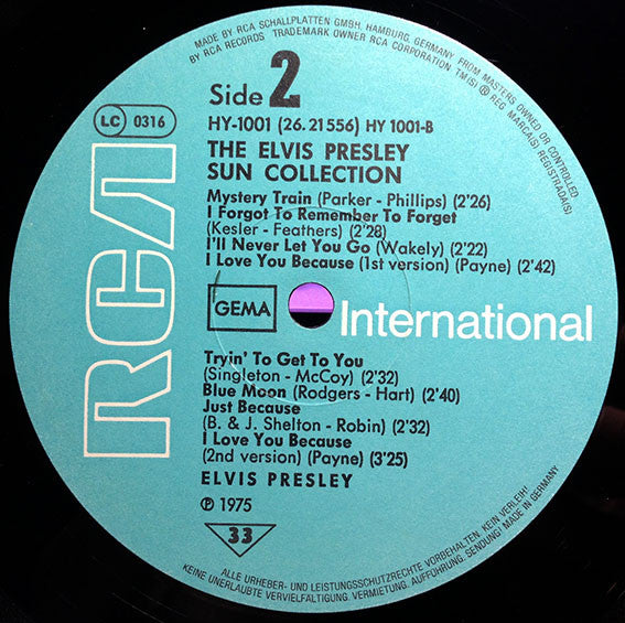 Elvis Presley : The Sun Collection (LP, Comp, Mono, RE)